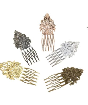 New 2025 50X80Mm Vintage 5 Jewelry Teeth Comb Hair Jewelry Charm Women Flower Hairpin Hairclips Barrettes Retro Fashion Hair Wear Jewelry Fashion Accessories Creative Gift - Buy Online on GoSupps.com
