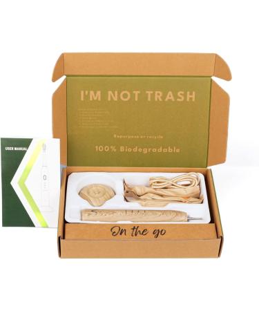V EcoSonic Bamboo Toothbrush Kit - Eco-Friendly Sonic Electric Toothbrush with Bamboo Heads & Travel Case - Buy Online on GoSupps.com