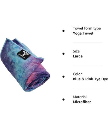 Yoga Mate Soft Sweat Absorbent Non-Slip Bikram Yoga Mat Towel - Blue & Pink Tie Dye - Buy Online on GoSupps.com
