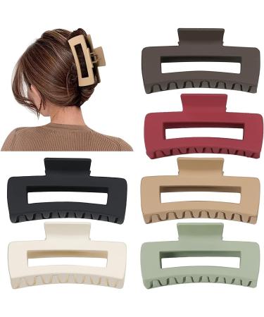Wolfway 4 Inch Big Hair Clips 6 Pcs for Thick Hair - Large Rectangular Claw Clips for Women and Girls - Non-slip Acrylic Banana Jaw Clips - Hair Accessories in Various Colors - Buy Online on GoSupps.com