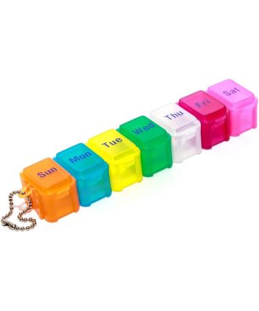 Safe and Sound Small 7 Day Pill Box - Detachable Pocket Sized Compartments - Flip-top Lids - Push-open Catch - White - 7 Count - Buy Online on GoSupps.com