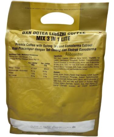 DXN Ootea Linghzi Lite - Ganoderma Mushroom Oolong Tea Coffee - No Added Sugar - Reishi Lingzhi - 20 Bags x 21 Grams - Buy Online on GoSupps.com