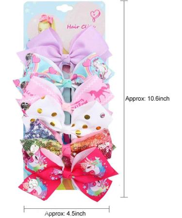 Kalolary 5 Unicorn Hair Clips - 12 Rainbow Hair Loops for Kids | Perfect Birthday & Children's Day Gift - Buy Online on GoSupps.com