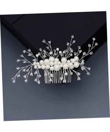 Ipetboom Combs Hair Barrettes Wedding Tiara Wedding Hair Comb Pearl Hair Clips Pearl Headpiece Pearl Clips for Hair Wedding Hair Clip Crystal Clip Comb Hair Pin Bridal Diamond Leaf Bride - Buy Online on GoSupps.com