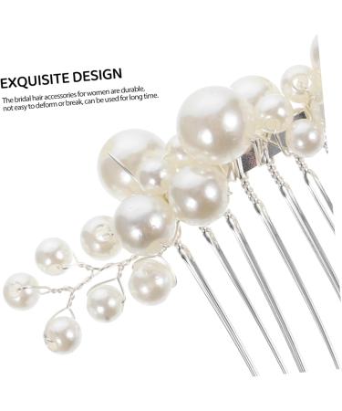DOITOOL 1 Set Hair Jewels for Women Barrettes for Girls Pearl Hair Clips Girl Hair Clips Hair Comb Clip Pearl Hair Comb Bride Headdress Bride Decor Hairpin Metal Vintage Women's - Buy Online on GoSupps.com