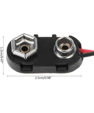 9V Battery Clip Connector - Tinned Wire Leads 15cm Black Red I Type - Pack of 5 for Easy International Shipping - Buy Online on GoSupps.com