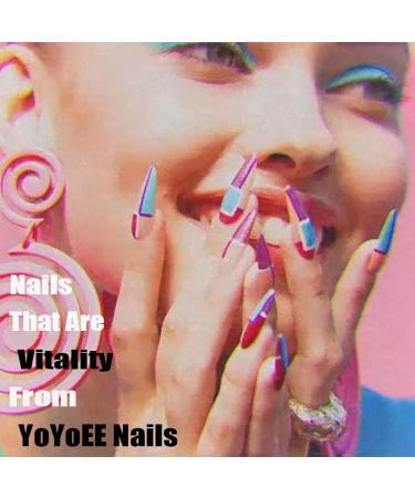 YoYoee Press on Nails Short Black French False Nails Almond Tips 24PCS for Women and Girls - Buy Online on GoSupps.com
