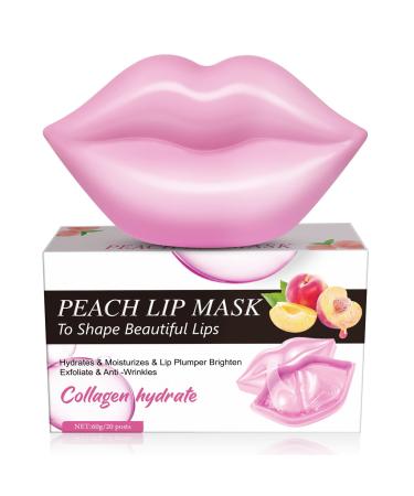 Lip mask lip pads lip mask lip mask moisturizing lip pads lip sleeping mask for lip care suitable for dry and cracked lips 20 pieces (peach) - Buy Online on GoSupps.com