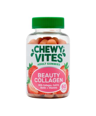 Chewy Vites Beauty Collagen 60 Gummy Vitamins |Hydrolised Collagen CoQ10 Biotin + Vitamins | 1 Month Supply | Real Fruit Juice | Berry Flavour | 2-a-Day | 1 count (Pack of 60) Beauty Collagen