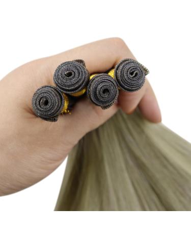 Youngsee Genius Weft Ombre Real Hair Tress 40cm - Ash Brown & Blonde Ombre Extensions 25g #7/7/Icy - Premium Virgin Hair Weave - Buy Online on GoSupps.com