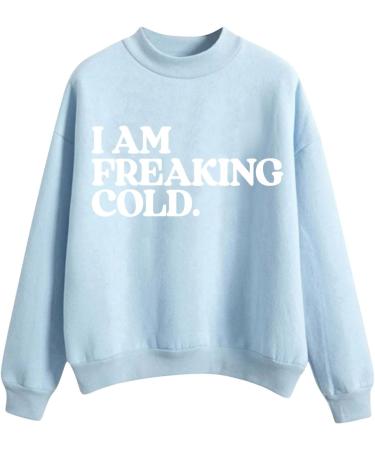 GJPRXCx Womens Y2K Sweaters 2024 Casual Long Sleeve Crewneck Sweatshirts Fall Fashion Solid Loose Tunic Tops with Leggings Small 01_sky Blue - Buy Online on GoSupps.com