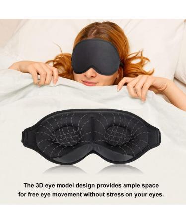 3D Contoured Cup Sleep Eye Mask for Men Women - Adjustable Strap, Molded Night Blindfold for Travel & Meditation - Black - Buy Online on GoSupps.com