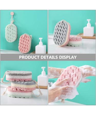 Cabilock 8 Pcs Exfoliating Sponge Set - Face & Body Cleanser Bath Tools for Spa-like Experience - Tricolor Bathing Bubble Sponges - Buy Online on GoSupps.com