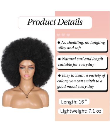 Kalyss 16 Women's Short Afro Kinky Curly Hair Wig - Premium Synthetic, Natural Look - 150% Density - Buy Online on GoSupps.com