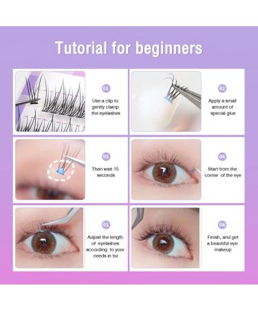Natural C Curl Individual Lashes 11-14mm | DIY Eyelash Extension Clusters A2 | False Lashes Extension - Buy Online on GoSupps.com