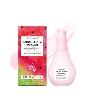 60ML Watermelon Extracts Niacinamide Serum Watermelon Hydrating Serum With Hyaluronic Acid Moisturizing Brighten Lightweight Watermelon Toner 2.11FL OZ