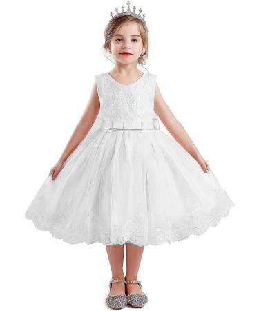 NNJXD Flower Princess Birthday Party Dress 648 White-a | 3-4 Years - Buy Online on GoSupps.com