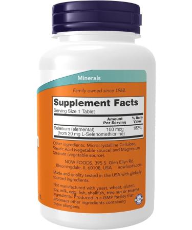 Now Foods Selenium 100mcg (yeastfree) 250tab Unflavored 250 count (Pack of 1) - Buy Online on GoSupps.com