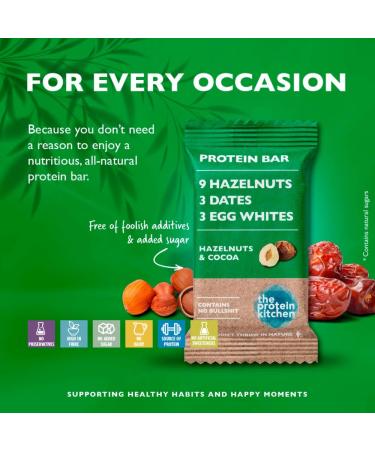 Buy Natural Protein Bars - Sugar-Free Additive-Free Snack (12x55g Mix Box) - Delicious Dates Egg Whites & Cocoa - Buy Online on GoSupps.com