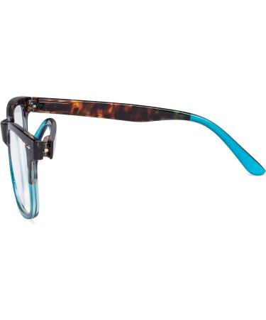 Eyekepper Women's Tortoise Blue Square Reading Glasses +1.50 | Spring-Hinged Large Lenses - Buy Online on GoSupps.com