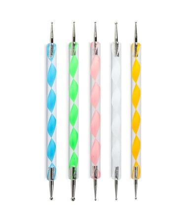 Anati 5 pieces Dot Painting Set Dotting Tool Point Painting Double Head Design Five Different Sizes Suitable for Nail Art Point Drilling and Painting