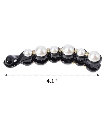 DEEKA 6 PCS Pearl Hair Clips - Banana Clips & Jaw Clips for Women & Girls | 4.1 Inch Rhinestone Barrettes - Buy Online on GoSupps.com