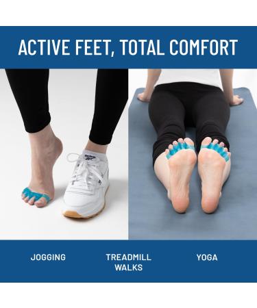 Everlasting Comfort Silicone Gel Toe Spacers - Pain Relief & Bunion Corrector for Men & Women Comfortable & Supportive Ideal for Yoga - Sizes 5-12 Blue - Buy Online on GoSupps.com