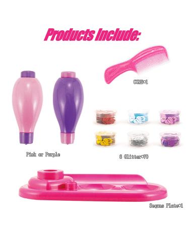 Hair Glitter Sequins Kit with Stamper Tool - Easy Hair Bedazzling | 6 Types, 420 Glitter Sequins - Buy Online on GoSupps.com