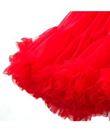 Shop Red Discoball Girls Tulle Ballet Tutu Skirt | Layered Ruffle Petticoat Costumes for Dance - Buy Online on GoSupps.com