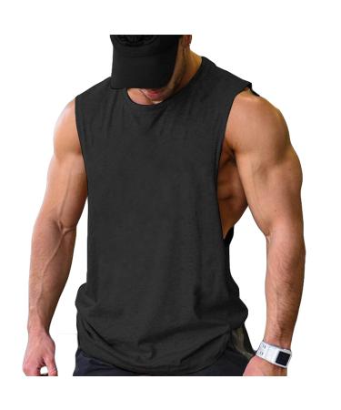 COOFANDY Tank Top Men Gym Bodybuilding Shirts Sleeveless Muscle Shirts Men XL Black (1 Piece)
