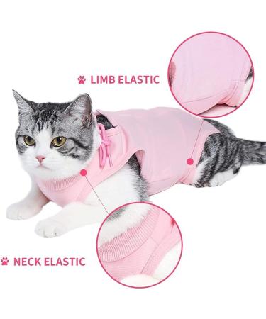Recovery Suit for Cats - Postoperative Litter Clothing for Belly Wounds & Skin Diseases | Soft Indoor Pet Outfit (S Pink) - Ideal for Cats Under 5 Months - Buy Online on GoSupps.com