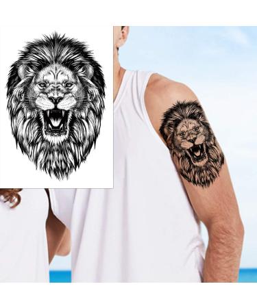 6 Sheets Black Tiger Lion Temporary Tattoos - Waterproof Wild Beast Animal Body Art Stickers for Men and Women - Buy Online on GoSupps.com