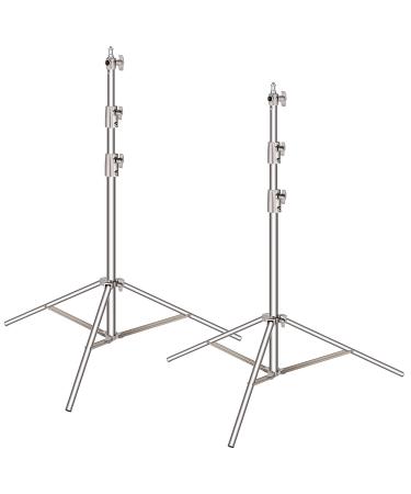 Neewer 2 Pieces Light Stand Kit, 102"/260cm Stainless Steel Heavy Duty with 1/4" to 3/8" Adapter for Studio Softbox, Monolight and Other Photographic Equipment 114"/290 cm