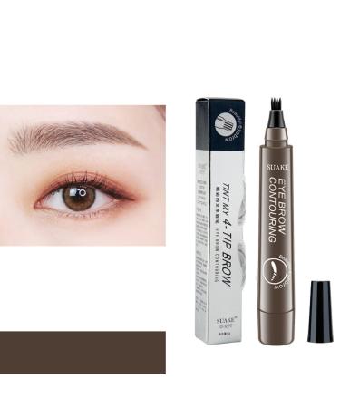 Eyebrow Pencil - Eyebrow Microblading Pen - Eye Makeup Eyebrow Pen Micro 4 Point Brow Pen Lift Long-Lasting Waterproof Natural Eyebrow Hair   Eyebrow Makeup  and Smudge-proof Grayish brown