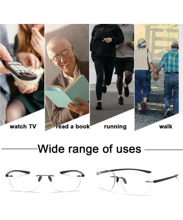 Stylish Rimless Blue Light Blocking Reading Glasses For Men Photochromic Sunglasses Anti Glare Computer Readers(Grandeur:2.5x) - Buy Online on GoSupps.com