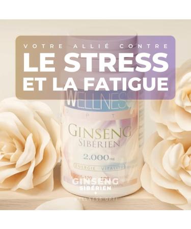WELLNESS OPTI Siberian Ginseng - 120 Tablets - Natural Energizer for Two Months Use - Daily Dose 2000 mg - Support Your Daily Activity and Mental Performance - Buy Online on GoSupps.com