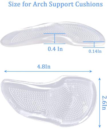 High Arch Support Inserts for Men & Women | Flat Feet Relief & Plantar Fasciitis Support - 3 Pairs (4.8 x 2.6 - Buy Online on GoSupps.com