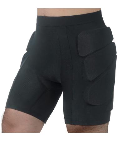 Beroy Padded Shorts X-Large - 3D Protective Gear for Ski, Skate, Football - All Black - Buy Online on GoSupps.com