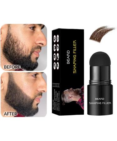 kawehiop Men Beard Filler Powder Long Lasting Hair Shape Patches Coloring Coverage Makeup Business Pen Thickening Dye Paint Dark Brown - Buy Online on GoSupps.com