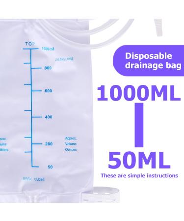 1000ml Urine Leg Bags - 3 Pieces Collecting & Drainage Bags with Straps Valves & T-Drain for Safe Catheter Use - Buy Online on GoSupps.com