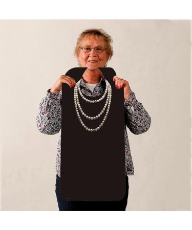 NITAIUN Washable Silicone Adult Bib with Pocket - Elderly Clothing Protector Apron for Eating - Reusable Dirty-Proof Senior Bib in Black - Buy Online on GoSupps.com
