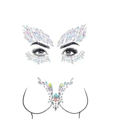 Buy Mermaid Face Stickers & Gems | Festival Body Jewels | Rhinestone Temporary Tattoos for Women & Girls - 2 Sets - Buy Online on GoSupps.com