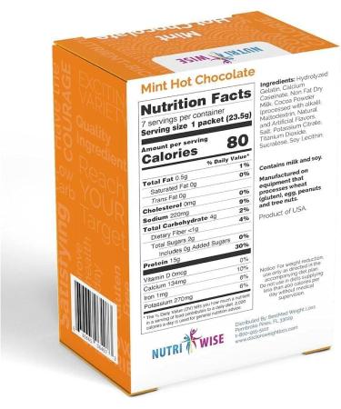 NutriWise Mint Hot Chocolate | High Protein Low Carb Drink | Gluten Free & Low Calorie (7/Box) - Buy Online on GoSupps.com