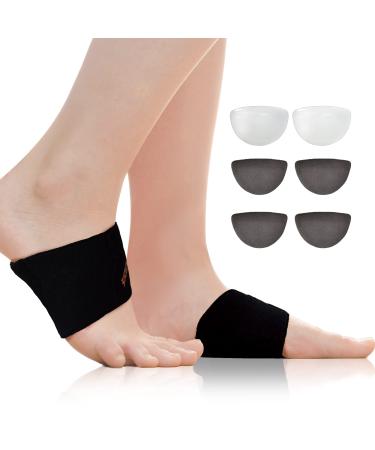 Alcpash Upgrade Arch Support, 2 Cuttable Plantar Fasciitis Relief Braces for Men and Women, with 3 Pairs Height Adjustable Foot Relief Pads for Pain Relief, Flat Arch, High Arch, Flat Feet one size Gray