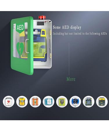Qianmei Wall-Mounted AED Defibrillator Storage Cabinet | Plastic Heart Alarm Box with Alarm System | Compatible with Most AED Models - Buy Online on GoSupps.com