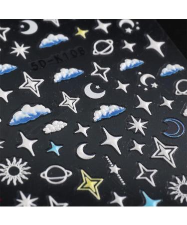 Decoration Acrylic Textured Decals Love Heart Embossed White Cloud Nail Art Stickers 5D Engraved(5D-K111) - Buy Online on GoSupps.com