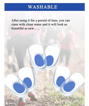 INSFENI Gel Heel Pads - Heel Cups for Women's Shoes - Relief for Heel Pain, Bone Spurs, Plantar Fasciitis - Blue (Large) - Buy Online on GoSupps.com