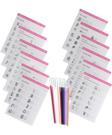 Healeved 5 Sets Manicure Exercise Book Nail Art Practice Drawing Template Fingernail Kit Nail Practice Liner Pen Nail Art Practice Painting Template Nail Liner Pen Paper Nail Supplies - Buy Online on GoSupps.com