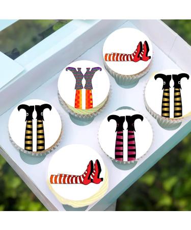24 x Pre-Cut Halloween Mix 2 Edible Stand up Wafer/Rice Paper Cupcake Toppers Cake Decorations Birthday Party Witch Legs - Buy Online on GoSupps.com