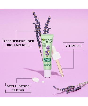Garnier Anti-Fold Eye Care - Regenerating Lavender & Vitamin E | Vegan Natural Cosmetics | Garnier Bio 15 ml - Buy Online on GoSupps.com